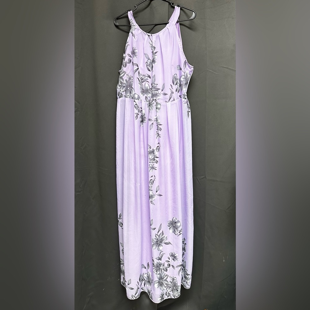 Ruiyige purple floral print dress XXL.